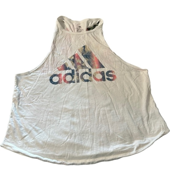 Adidas women's size XL white tank top with logo - Picture 1 of 3